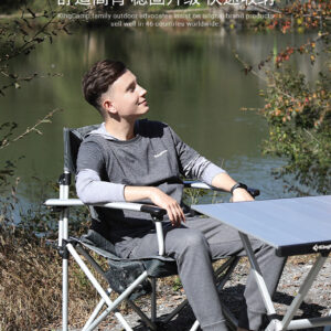 Складной стул KingCamp, с жёсткими подлокотниками из алюминиевого сплава, кресло для рыбалки, расширенное сиденье, портативный для кемпинга и использования в офисе